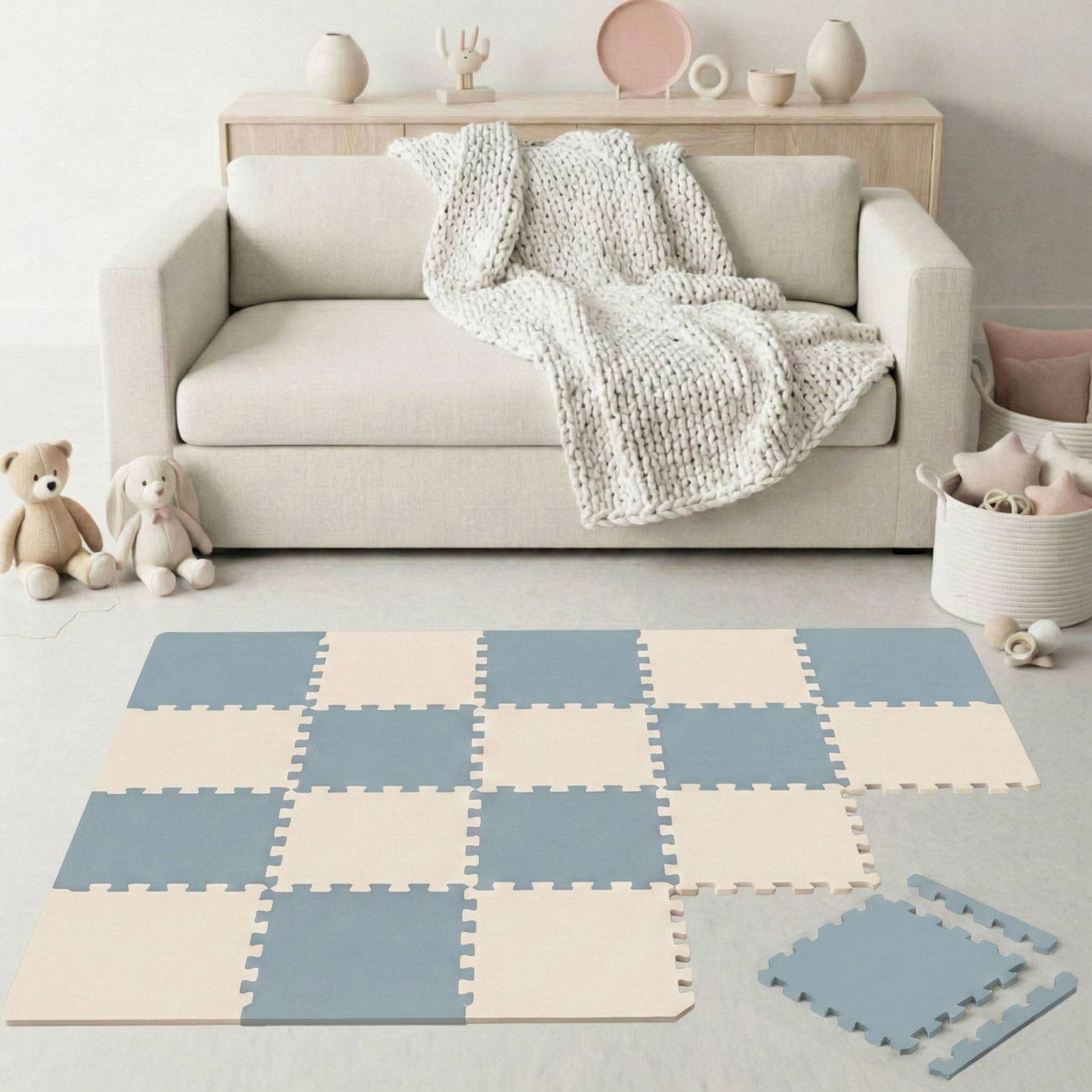 18 Teile Spielmatte Baby Puzzlematte 30x30 Krabbelmatte Bodenmatte Kinderzimmer