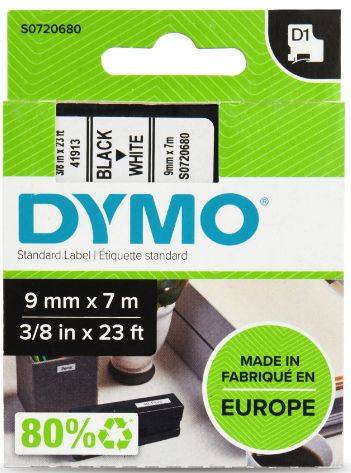 Schriftband 40913 schwarz/weiß 9mmx7m