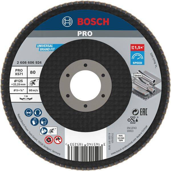 2608606924 Fächerschleifscheibe125mm,K80