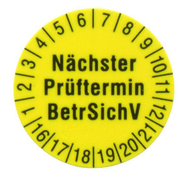 1238D Prüfplaketten gelb D=15mm VE 250St