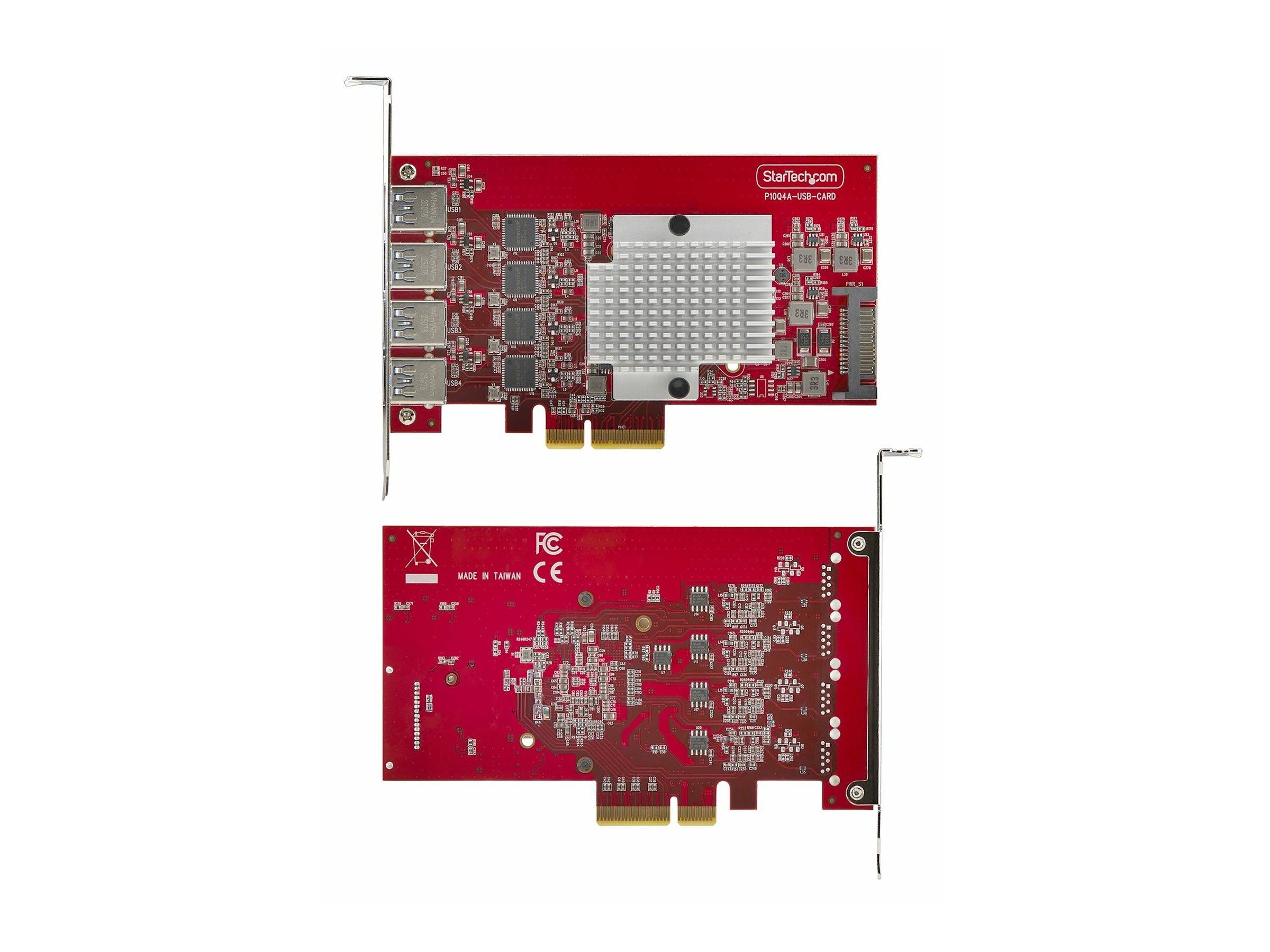 StarTech.com USB-Adapter PCIe 3.0 x4 Low-Profile USB 3.2 Gen 2 x 4 Rot TAA-konform