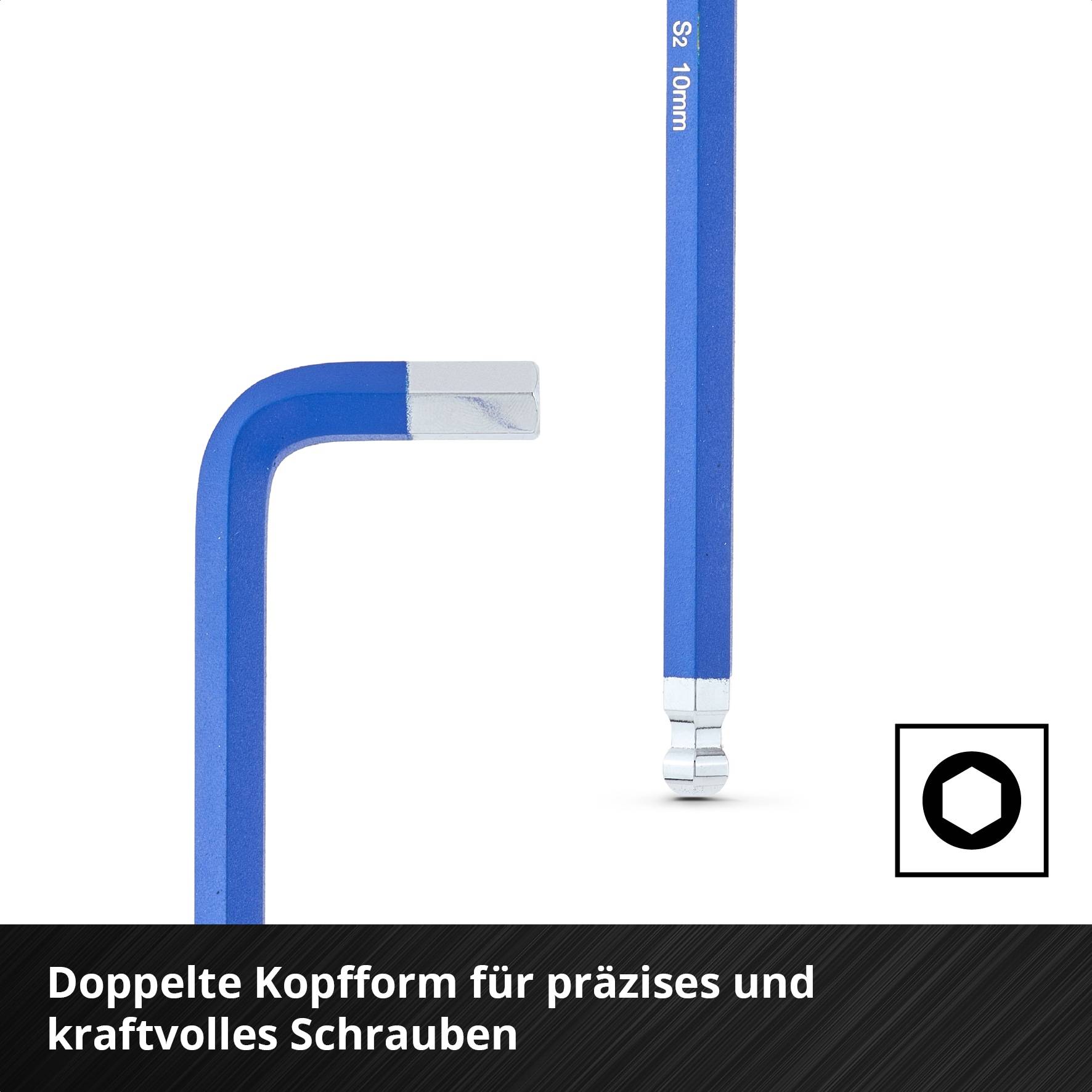 EINHELL Innensechskantschlüssel-Satz, 340558, 9-teilig