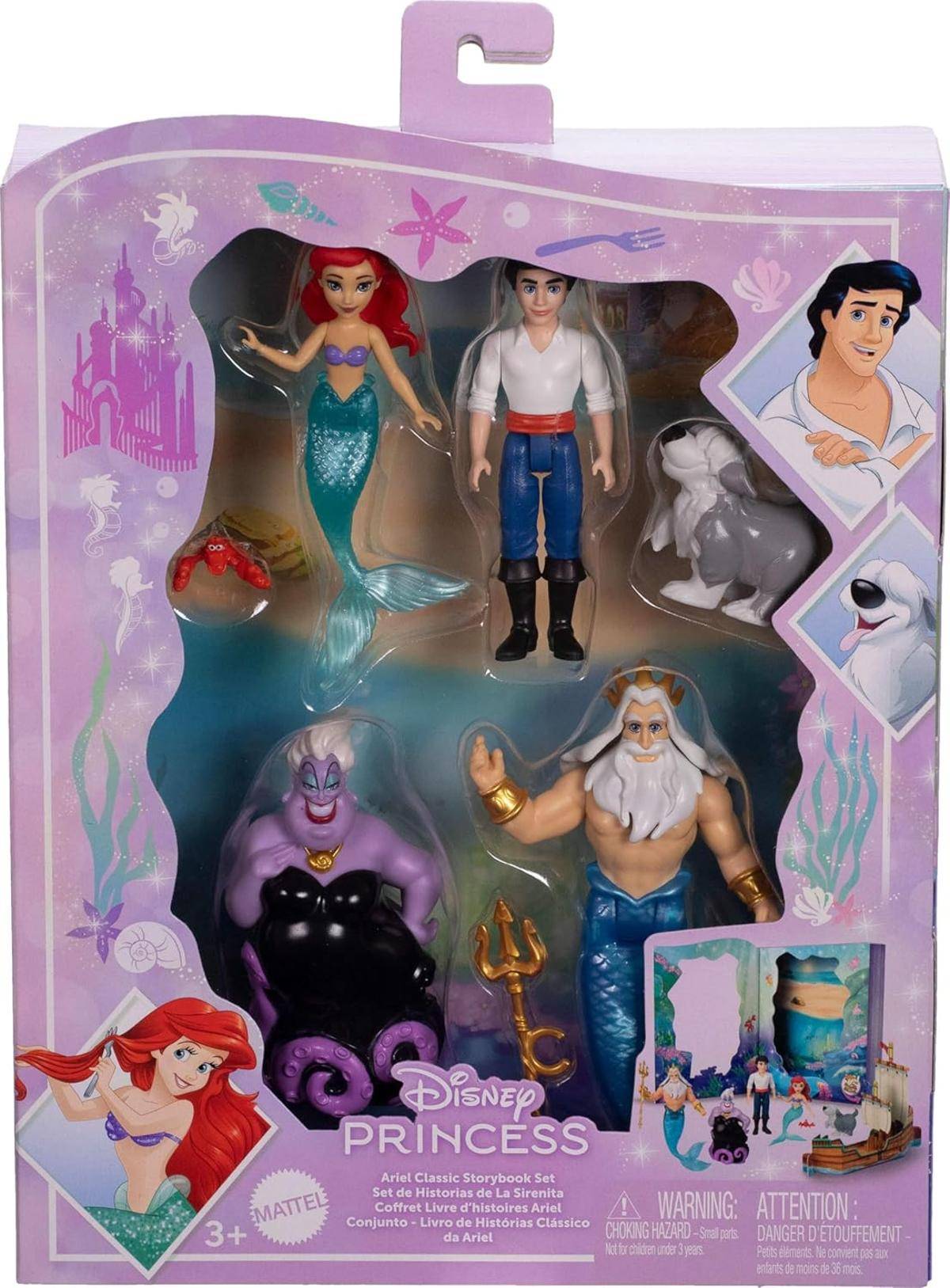 Mattel Disney Princess Toys Arielle Set Puppen Tierfiguren Zubehör Meerjungfrau