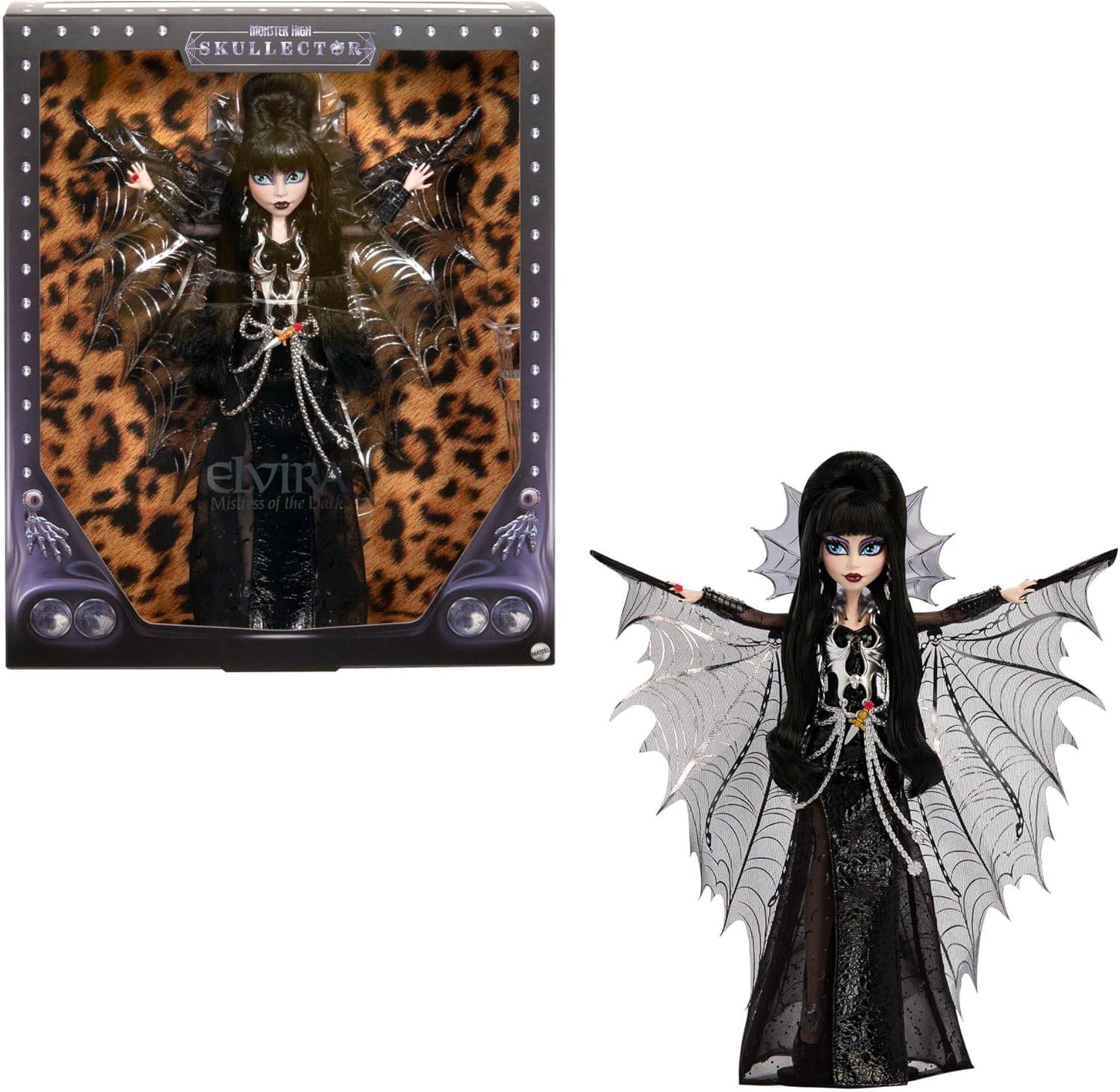 Monster High-Puppe Elvira Herrin der dunklen Magie + Zubehör HYV99 4+