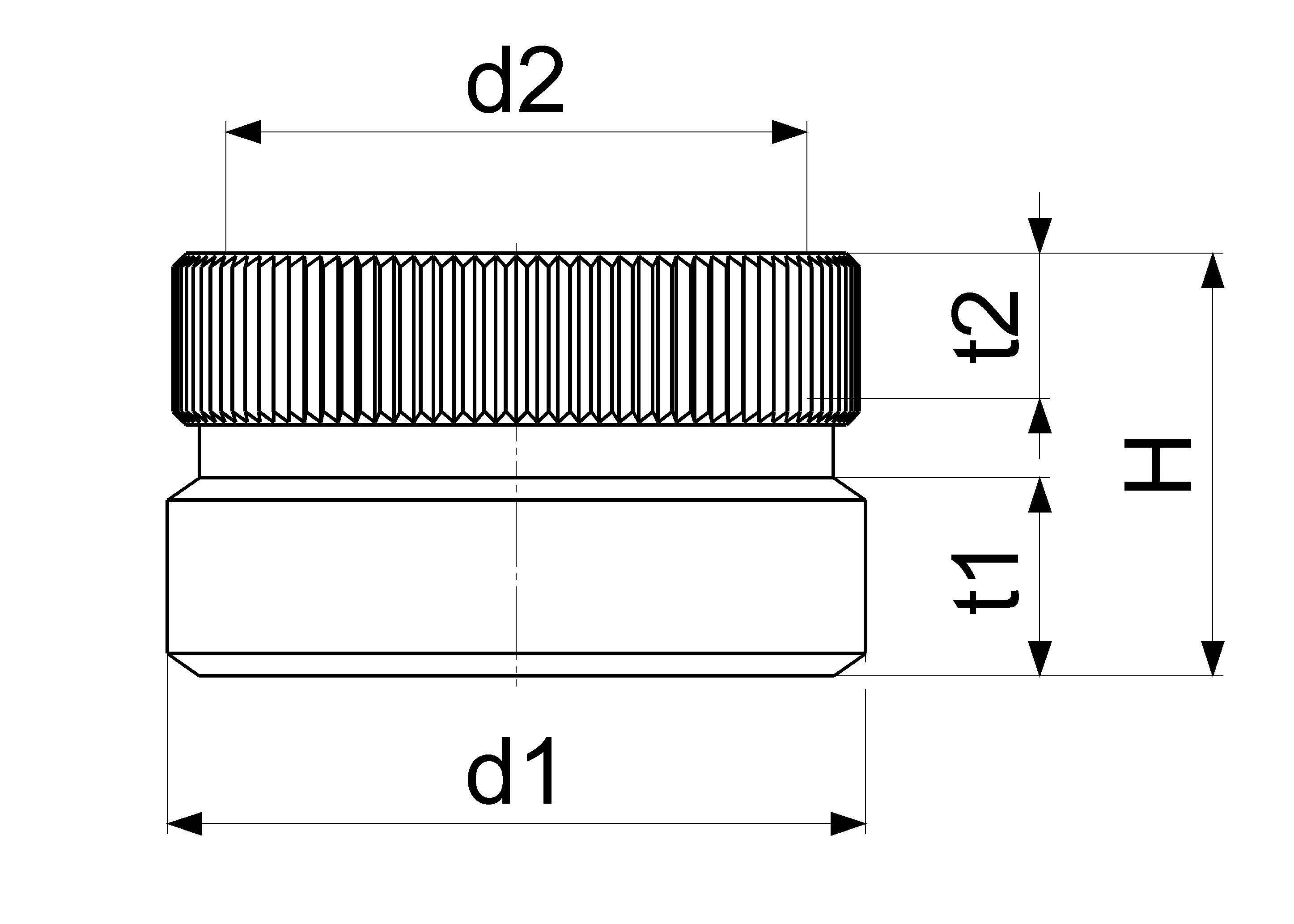 JS UEBERGANGSSTUECK M22/1 IGx3/4"AG,VERCHROMT
