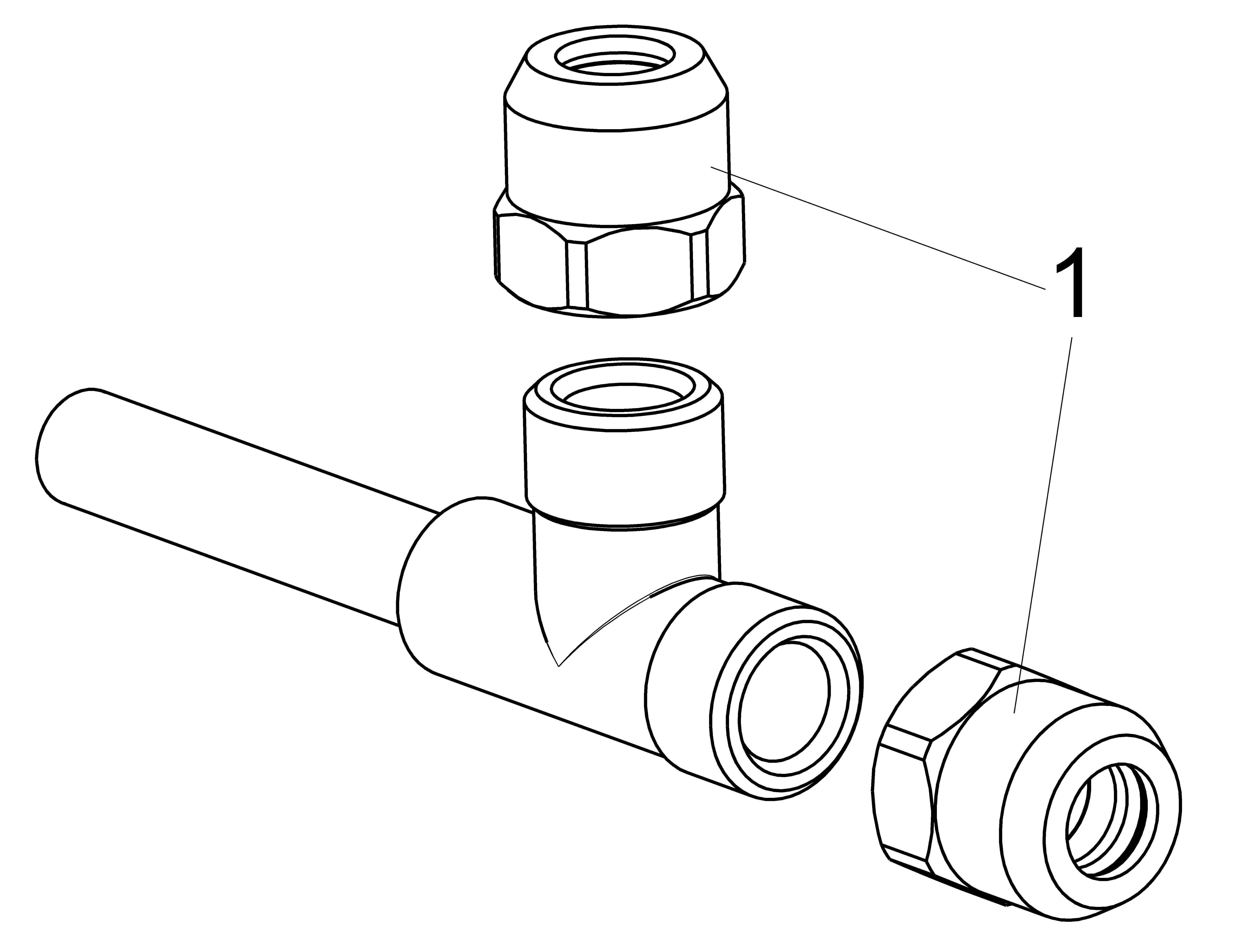 JS T-ABZWEIGSTUECK,2xQUETSCHVER. M.LAENGENAUSGLEICH,DN10,3/8",CHR