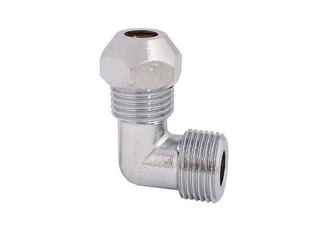JS WINKEL M. 1 QUETSCHVERSCHRAUB. DN10,3/8"x3/8"x10MM,VERCHROMT