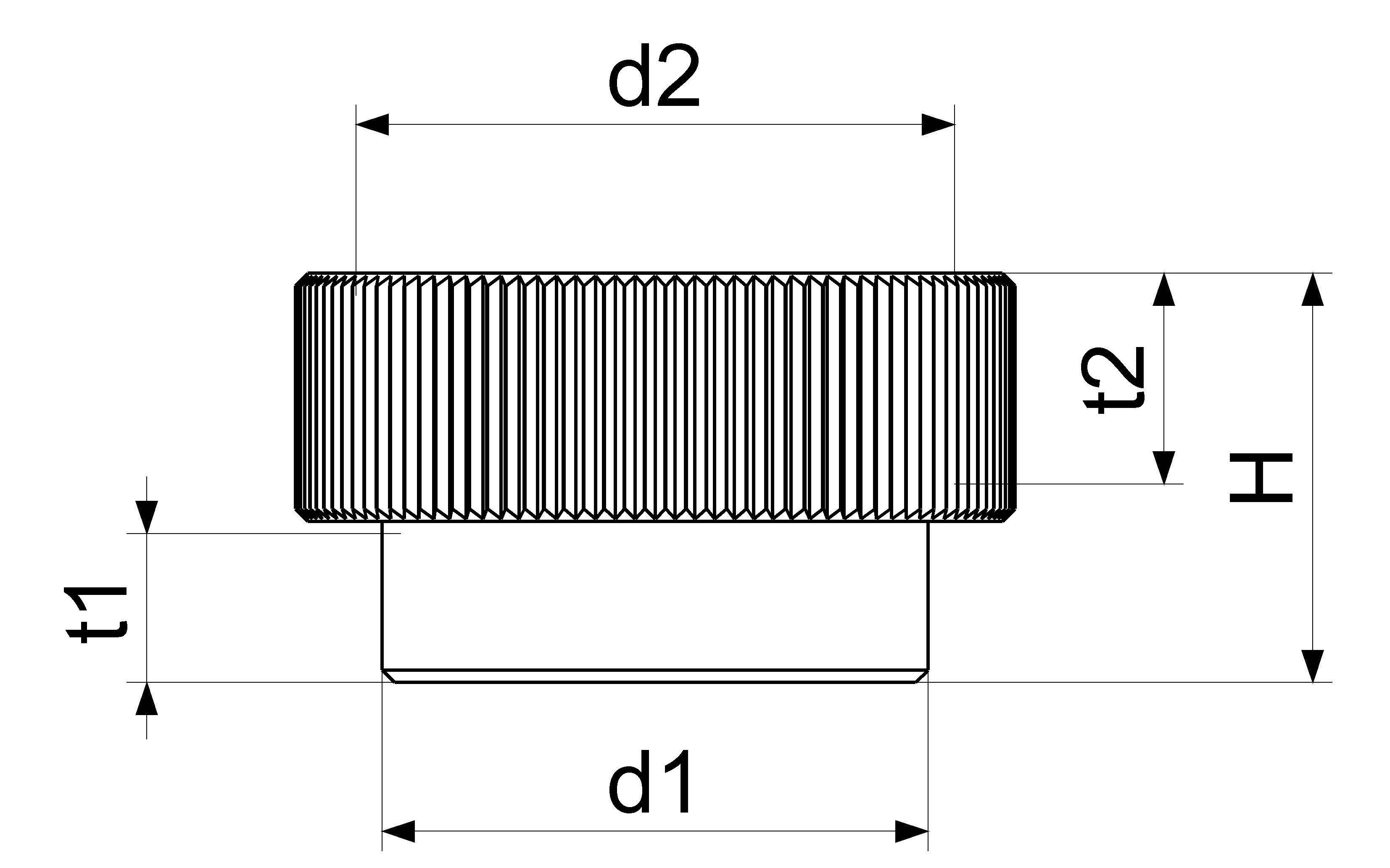 JS UEBERGANGSSTUECK M22/1 AGx1/2"IG,VERCHROMT