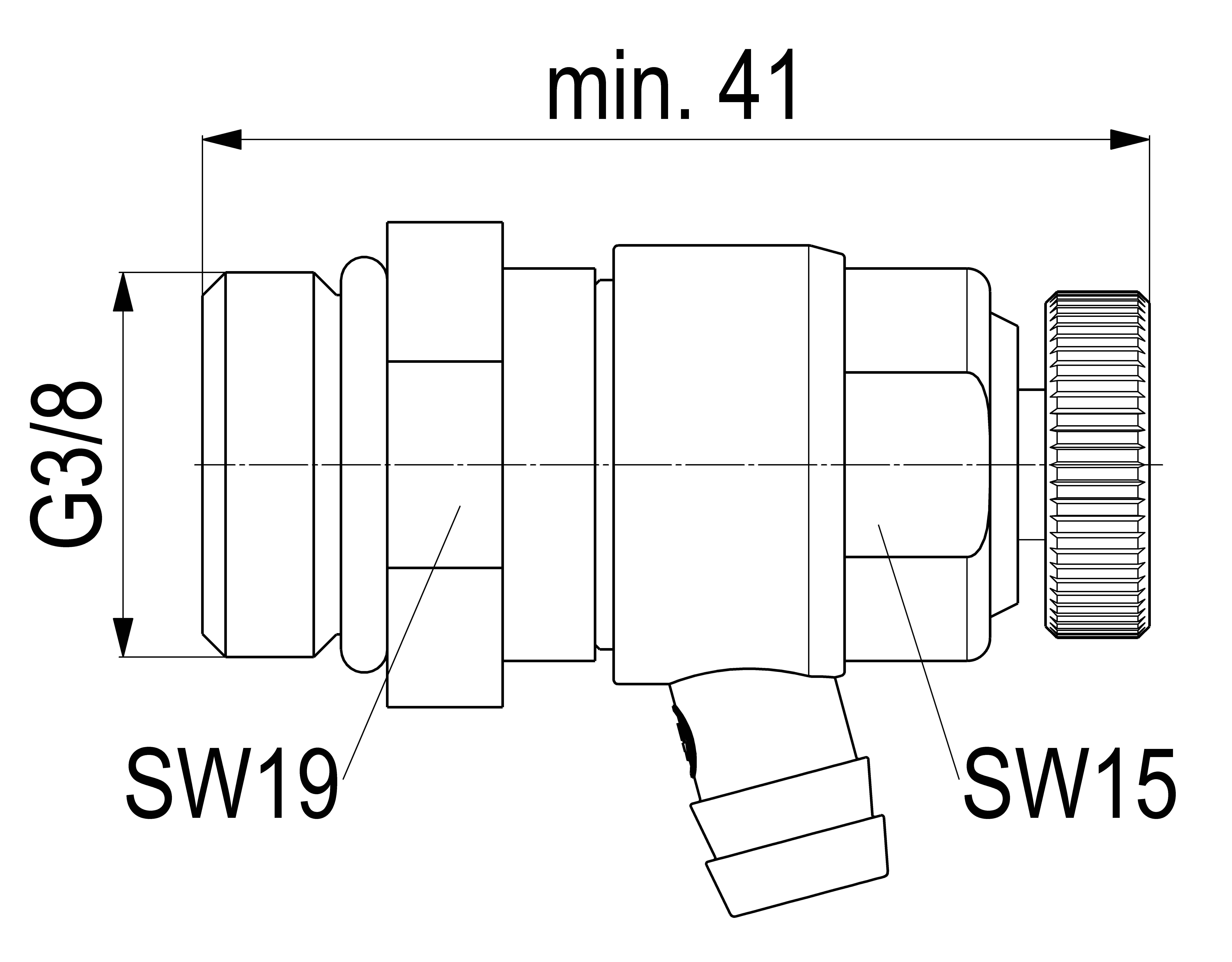 JS ENTLEERUNGSVENTIL MIT O-RING DN10,3/8",MS,AUSLAUFRING: GRUEN