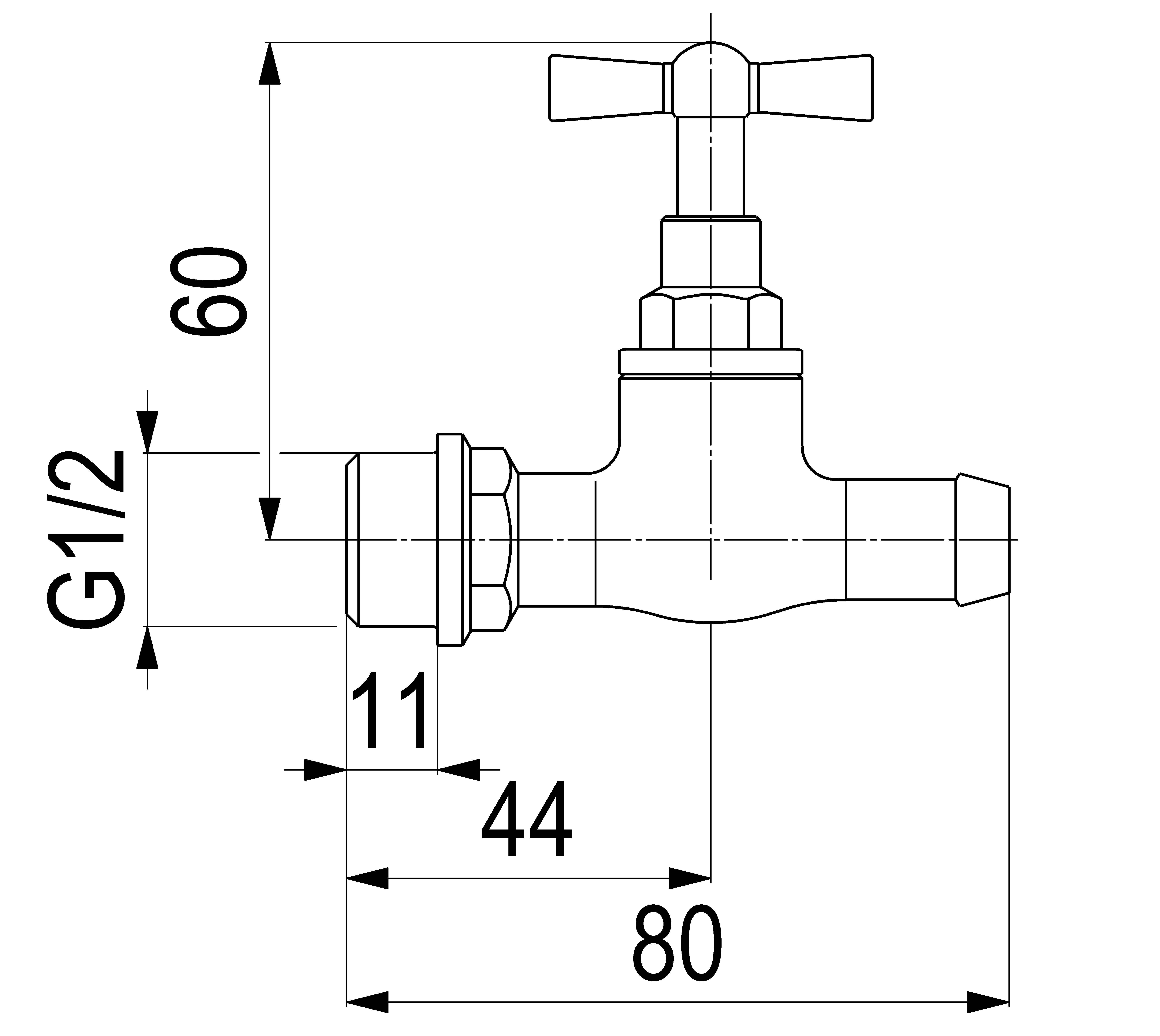 JS ENTLEERUNGSVENTIL GERADER AUSLAUF,DN15,AG 1/2",MS