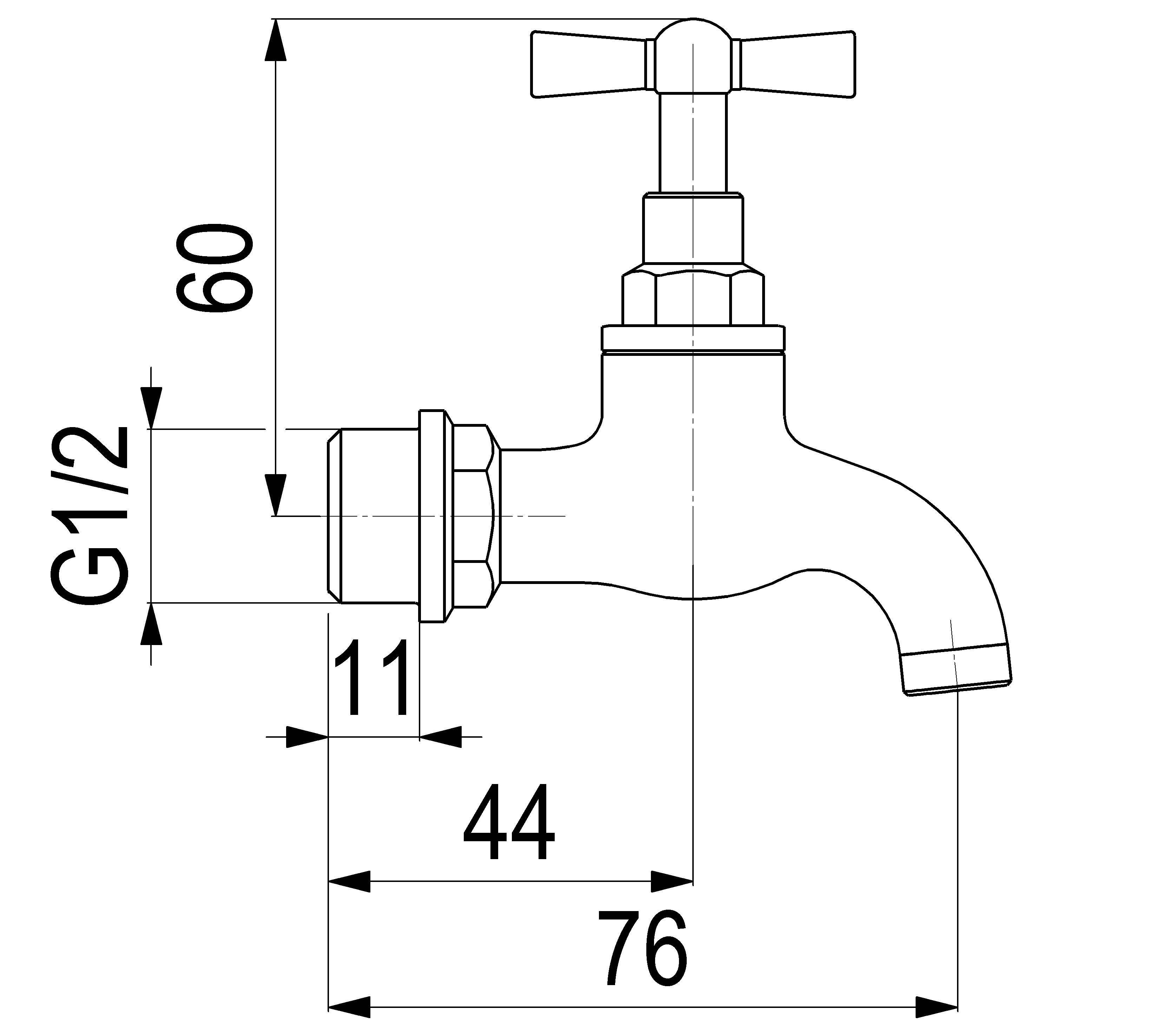 JS ENTLEERUNGSVENTIL GEBOGENER AUSLAUF,DN15,AG 1/2",MS