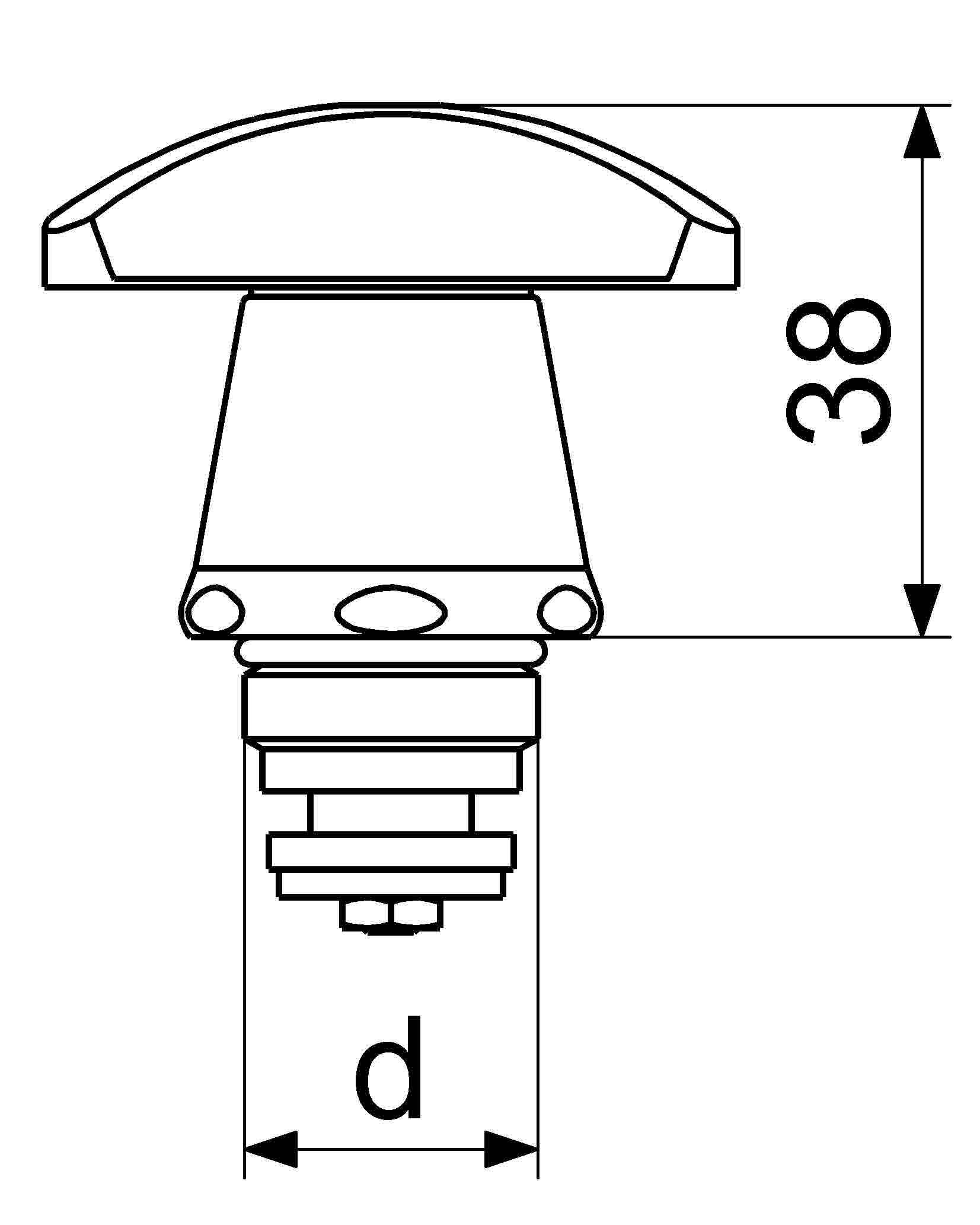 JS SANITAER-OBERTEIL,3-STERNGRIFF FARBP.BL/R,DN10,3/8",ZINK-DR.GUSS