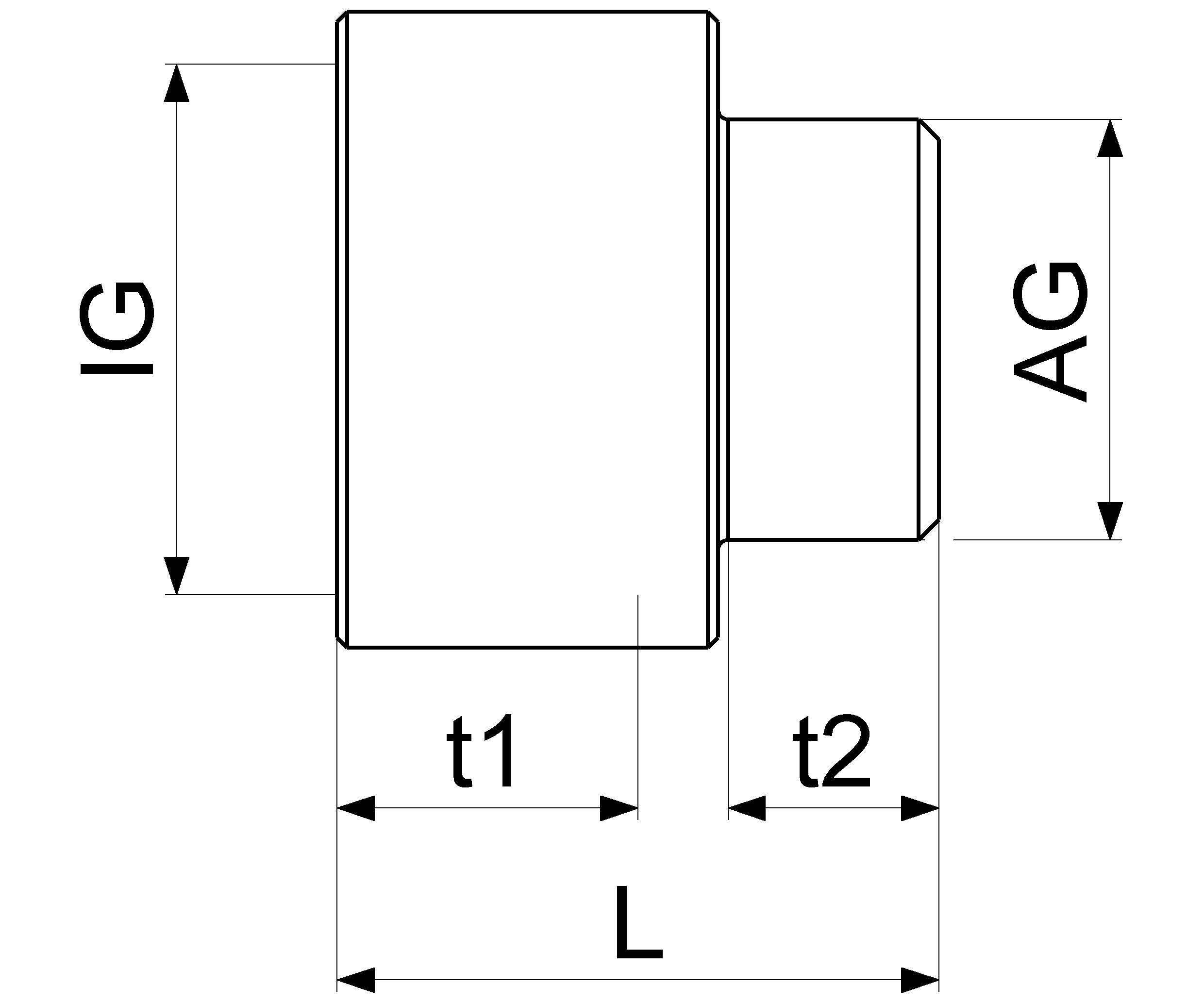 JS MS-VERLAENGERUNG DN20,3/4" 3/4"IGx1/2"AG,MESSING VERCHROMT