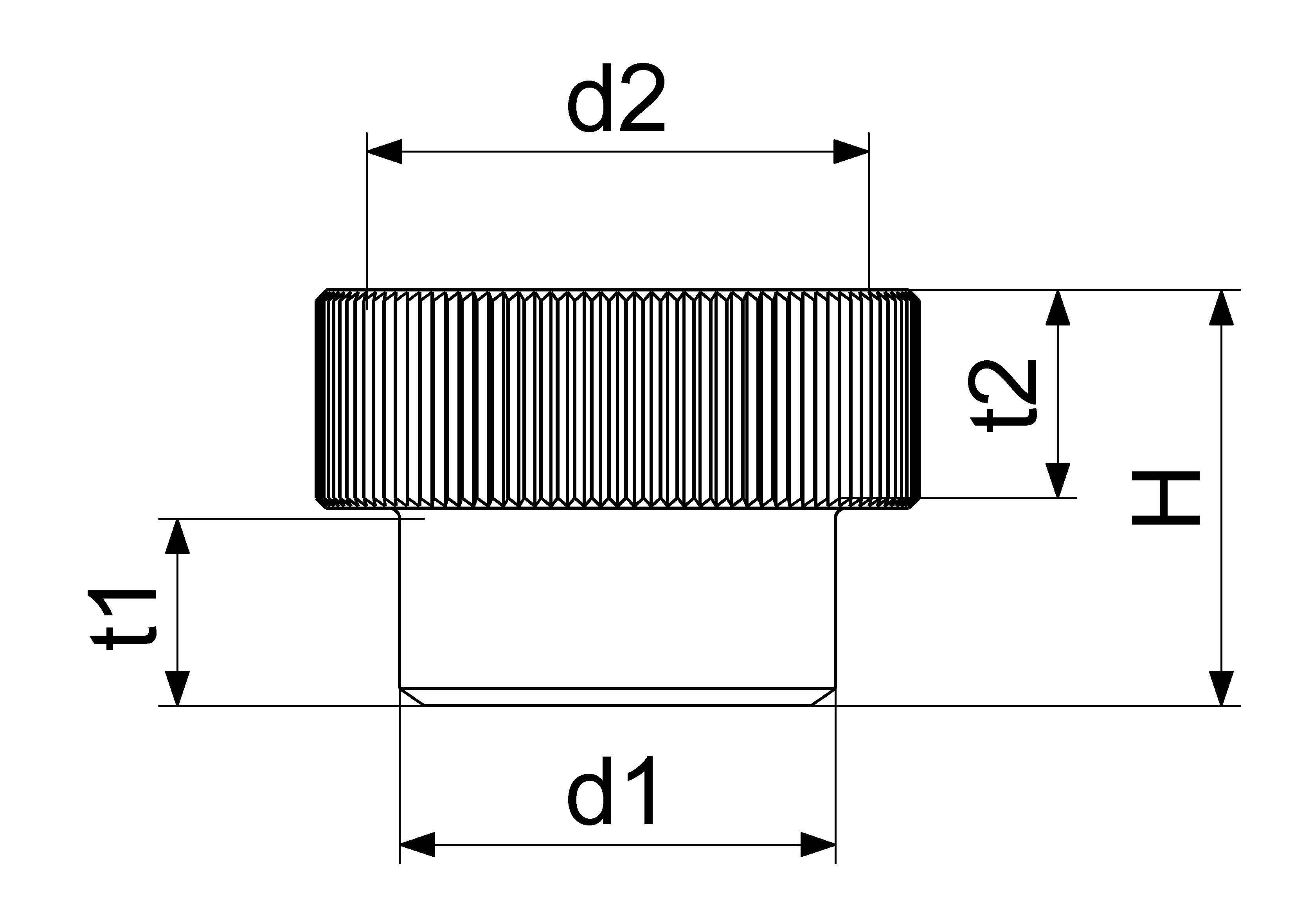 JS UEBERGANGSSTUECK M.R-MU+DICHT. 1/2"AGx3/4"IG,VERCHROMT