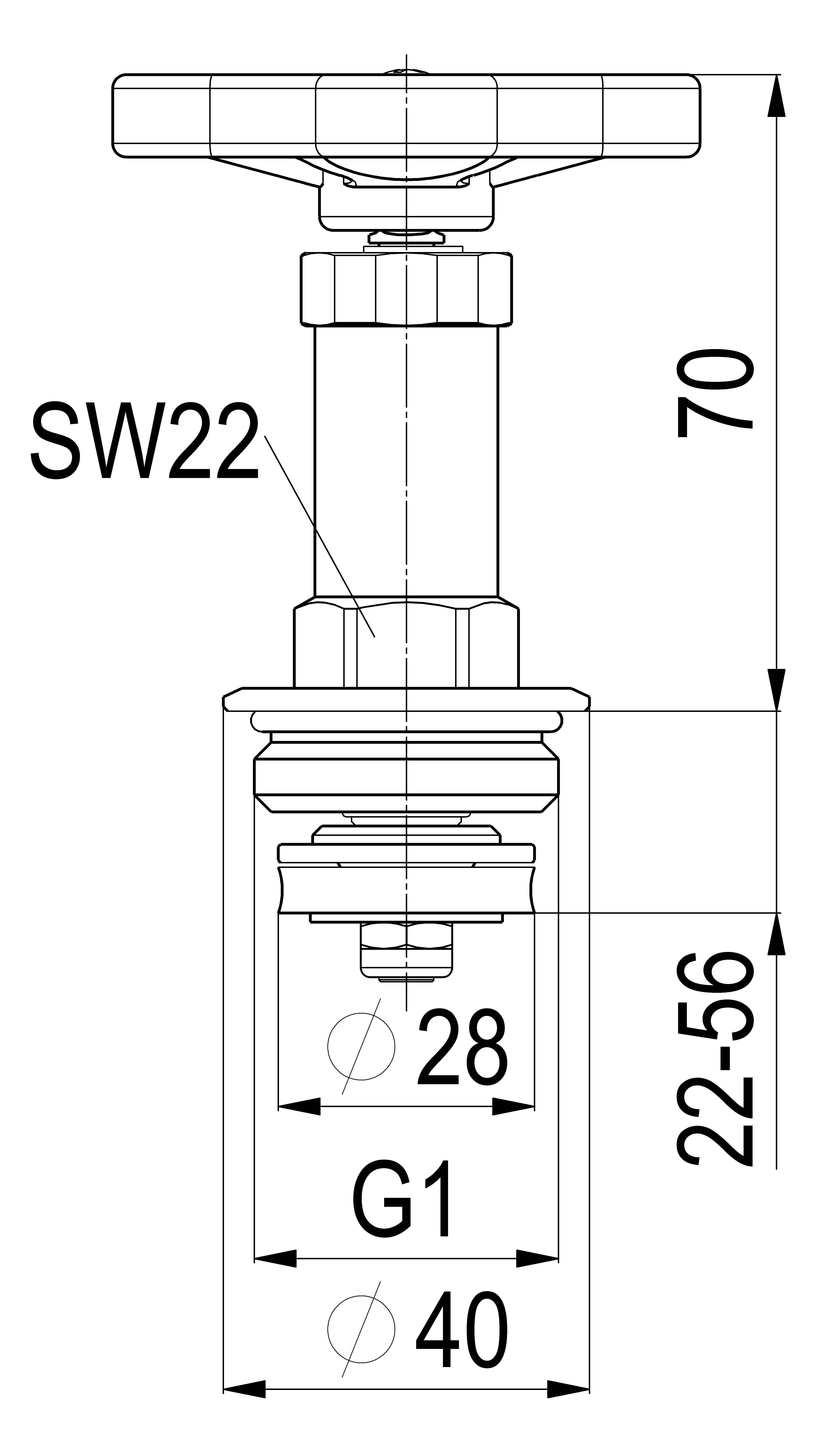 JS FETTKAMMER-OT F.FREISTROMVENT. DIN3502, N.ST.SP, DN25, 1", PTFE