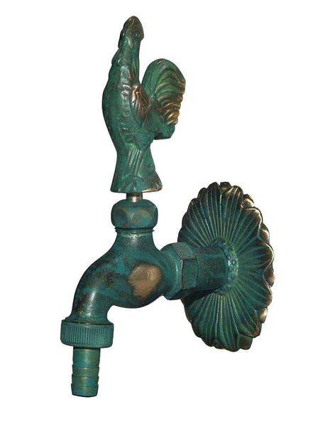 JS NOSTALGIE-AUSLAUFVENTIL,MIT SV MOTIV:HAHN,DN15,1/2",MS-PATINIERT