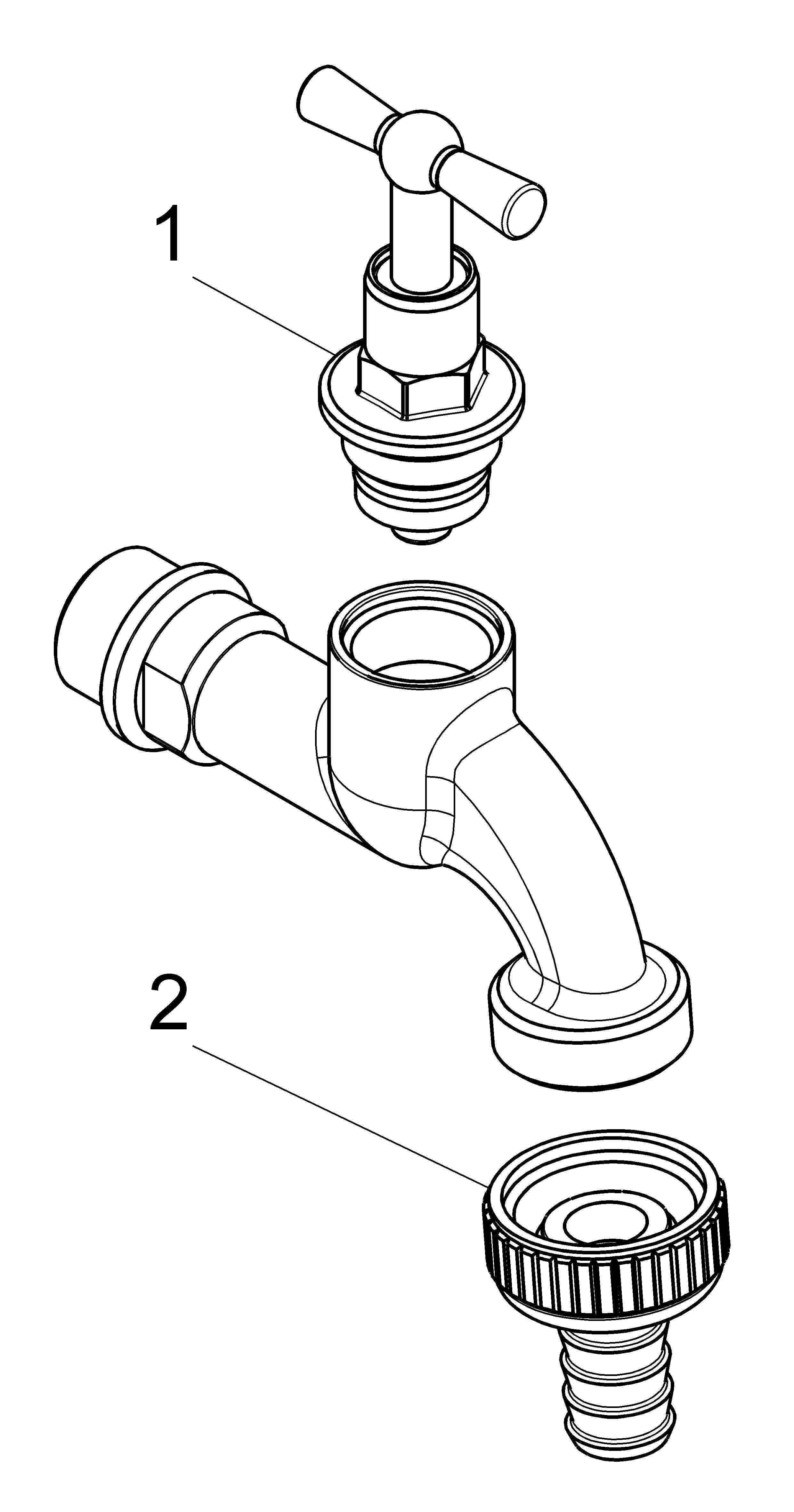 JS AUSLAUFVENTIL MIT METALL-SV KNEBEL-OT,SCHWER,1/2",POL. CHROM
