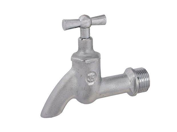 JS AUSLAUFVENTIL MIT STRAHLREGLER OHNE SV,KNEBEL-OT,1/2",MATT CHROM