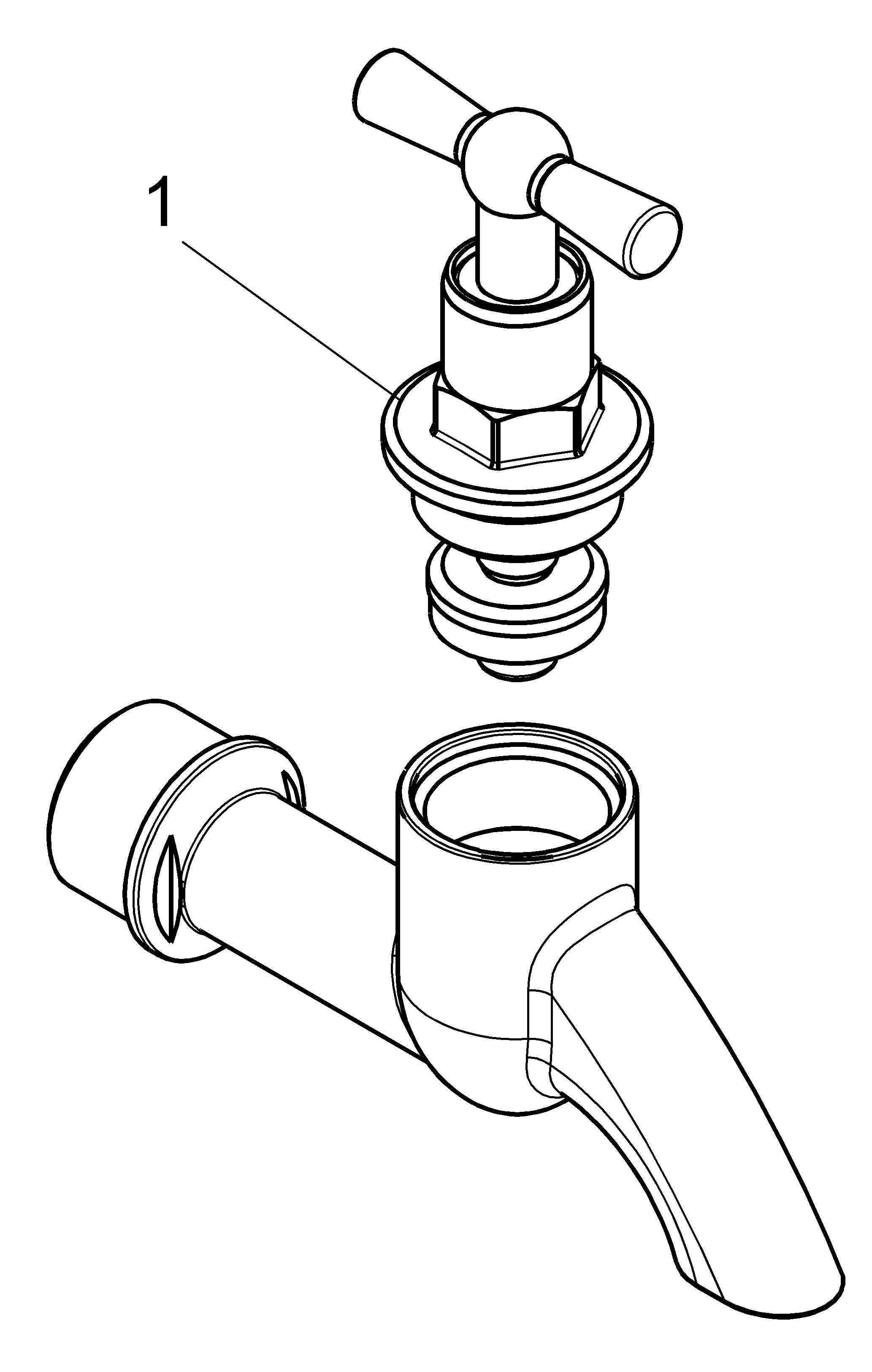 JS AUSLAUFVENTIL MIT STRAHLREGLER OHNE SV,KNEBEL-OT,3/4",MATT CHROM