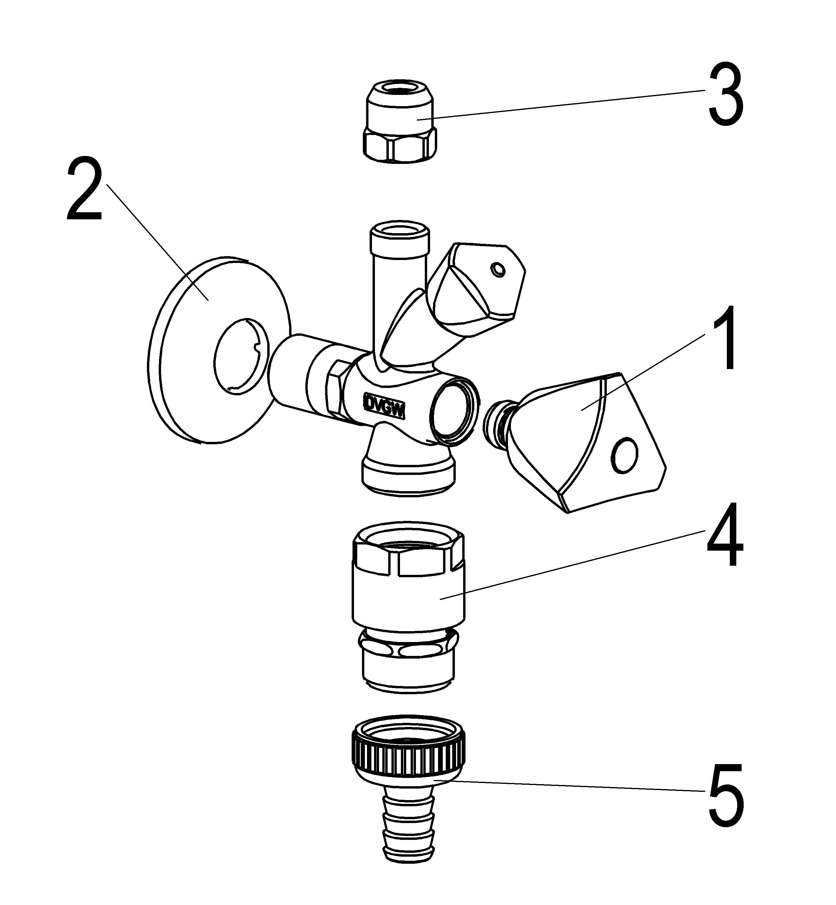 JS KOMBI-ECKVENTIL,NICHT SELBSTD. RB,SV,3-KT.GR,1/2",POL.CHROM,DVGW