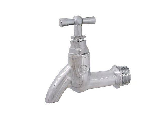 JS AUSLAUFVENTIL MIT STRAHLREGLER OHNE SV,KNEBEL-OT,3/4",POL. CHROM