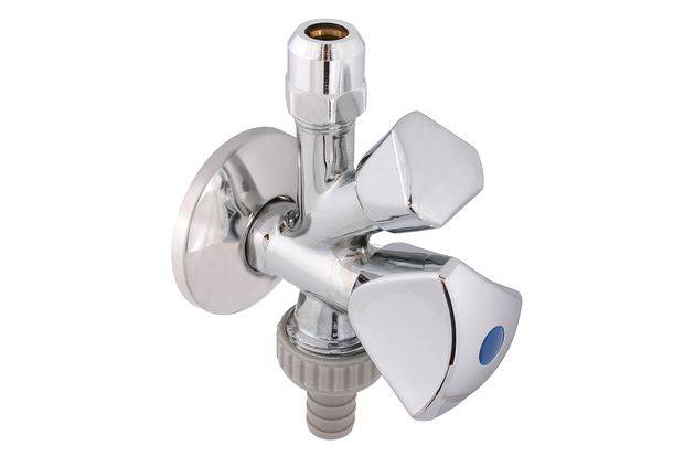 JS KOMBI-ECKVENTIL,N.SELBSTDICHT. SV,3-KANTGRIFF,3/8",POL.VERCHROMT