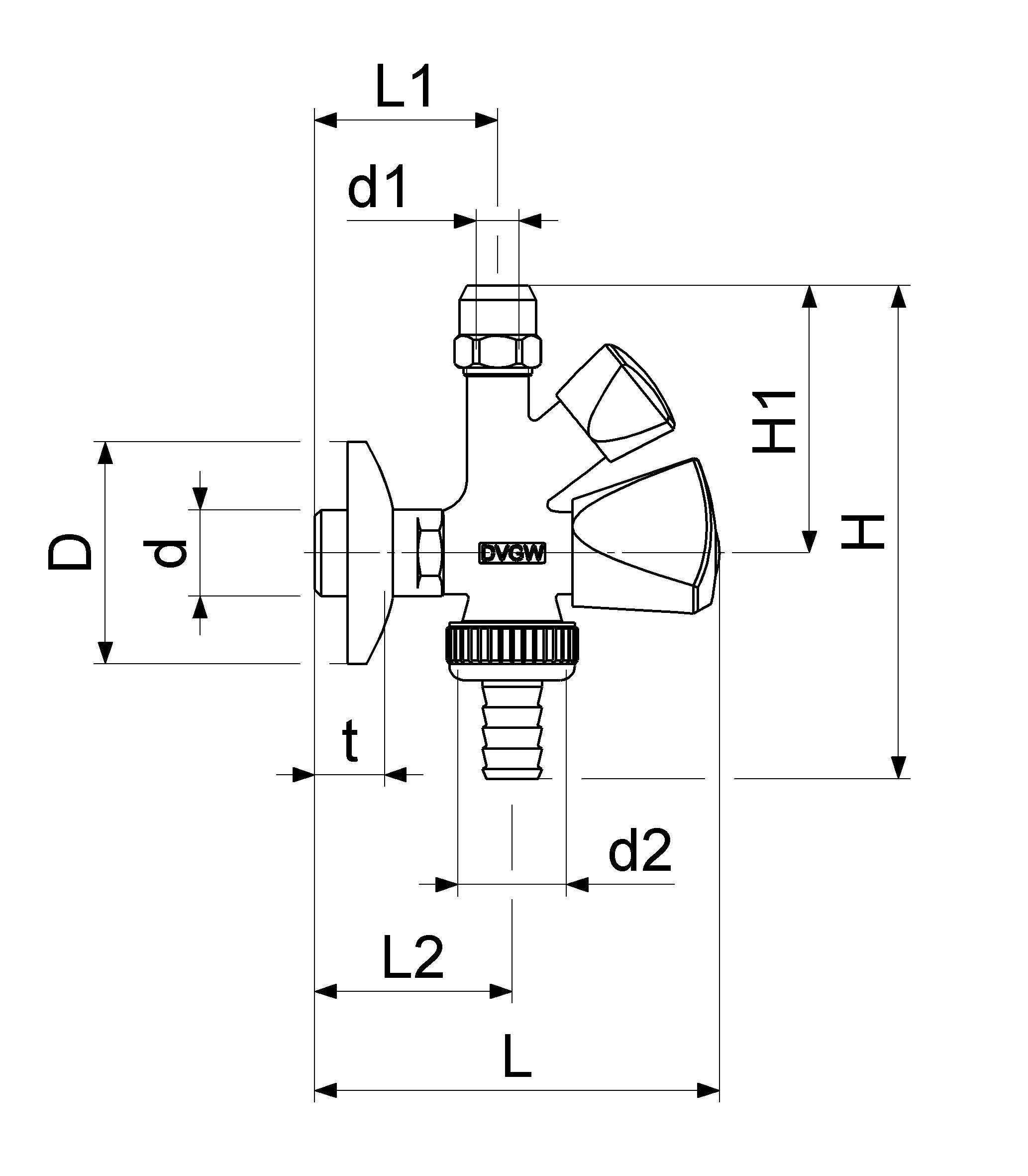 JS KOMBI-ECKVENTIL, NICHT SELBSTD. SV, 3-KANTGR, 1/2", POL.CHROM, DVGW