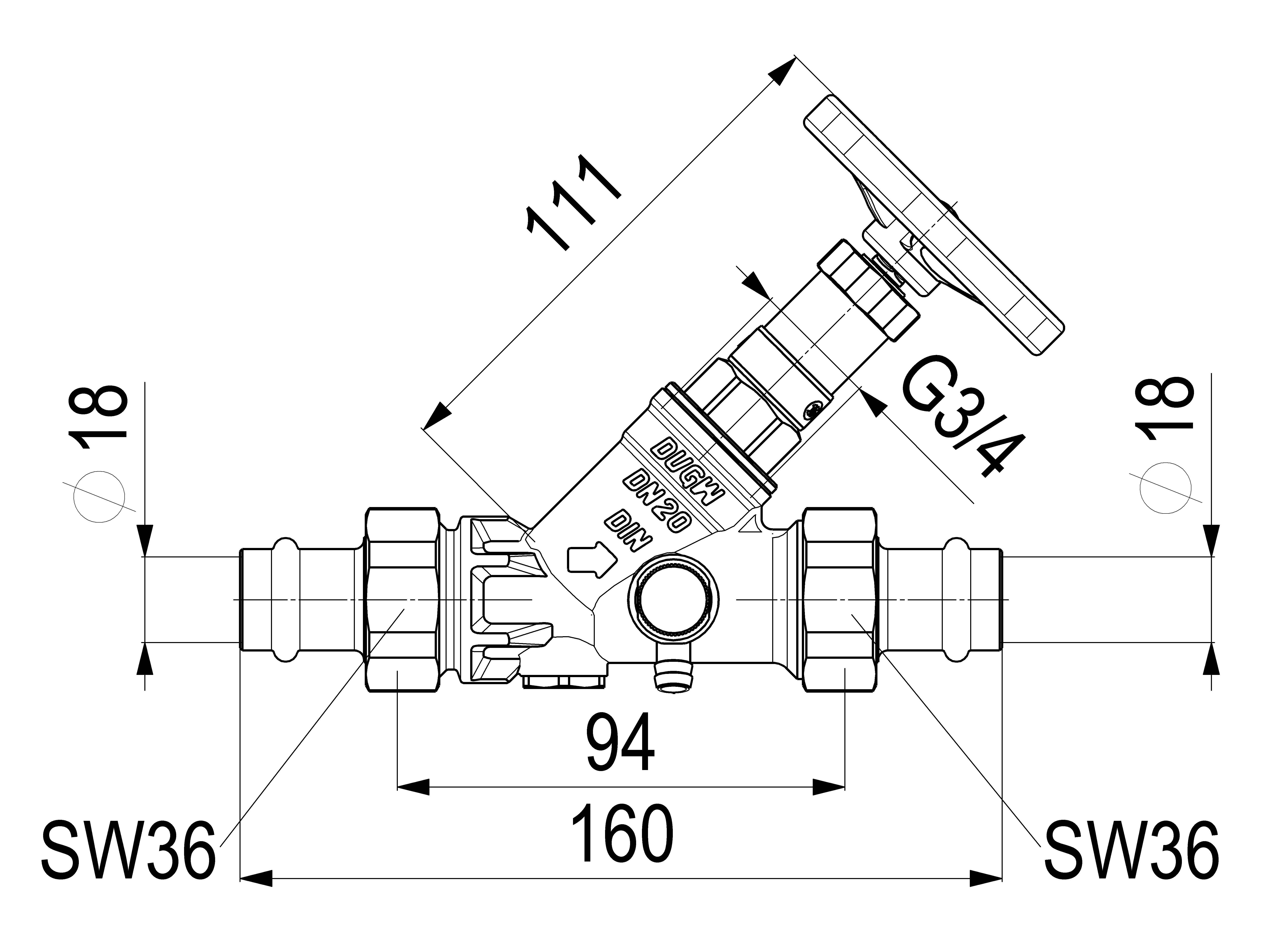 JS KFR-VENTIL, PRESS AG MULTI M.ENTL, N.ST.SP, DN20, PRESS18, DVGW