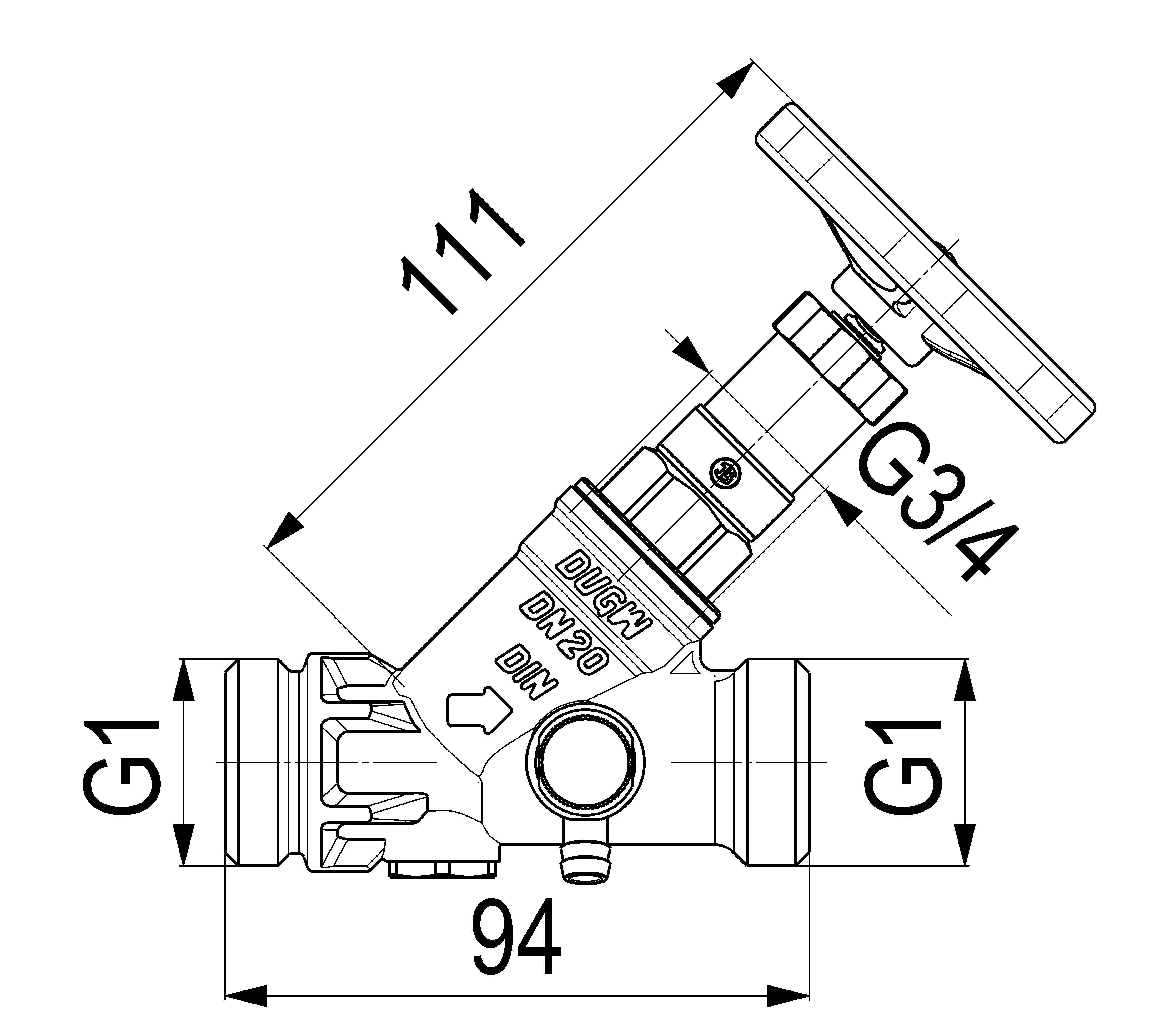 JS KFR-VENTIL,AUSSENGEWINDE MULTI M.ENTL.,N.ST.SP.,DN20,AG 1",DVGW