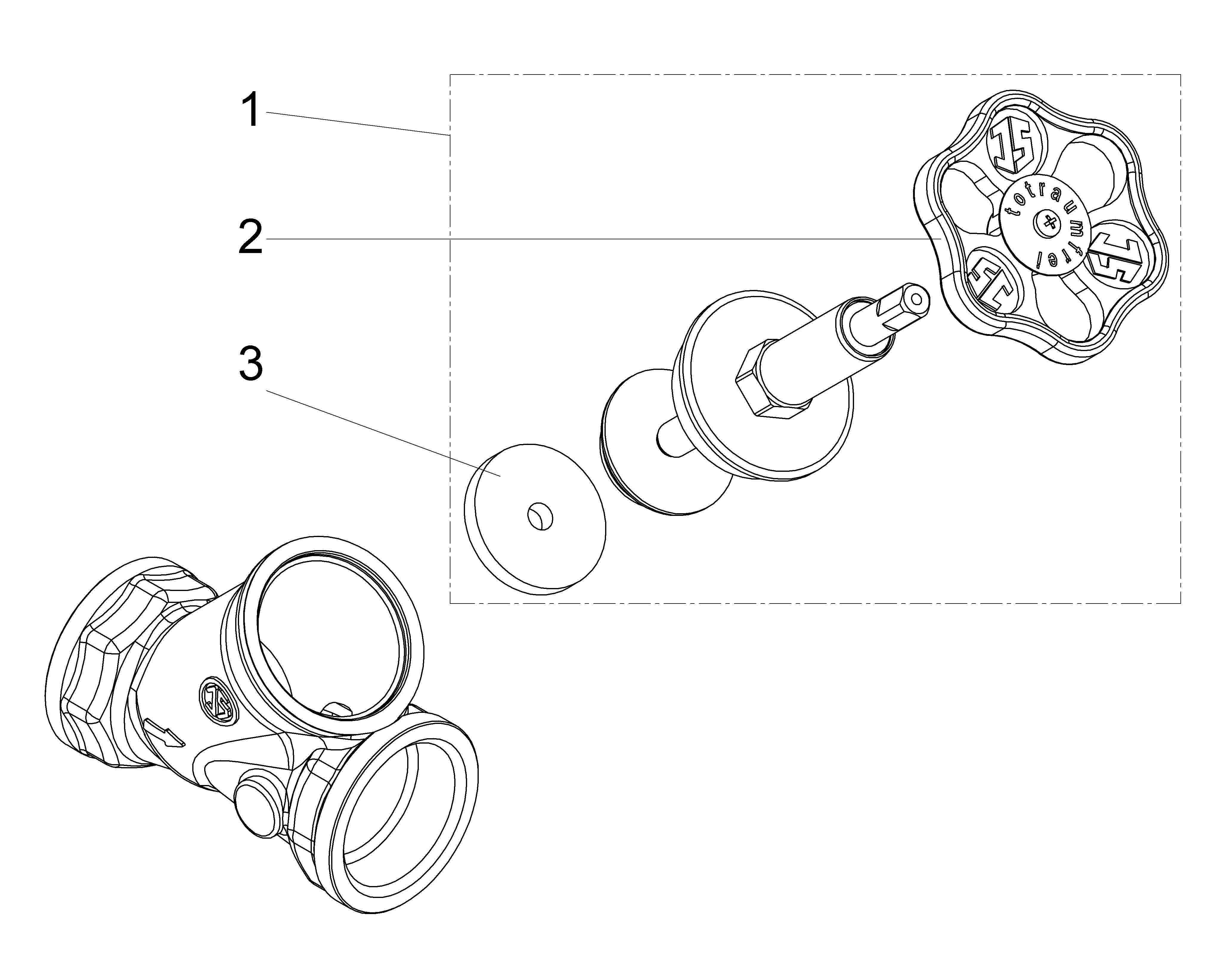 JS SCHRAEGSITZVENTIL,O.ENTLEERUNG STEIGENDE SPINDEL,DN50,IG 2"
