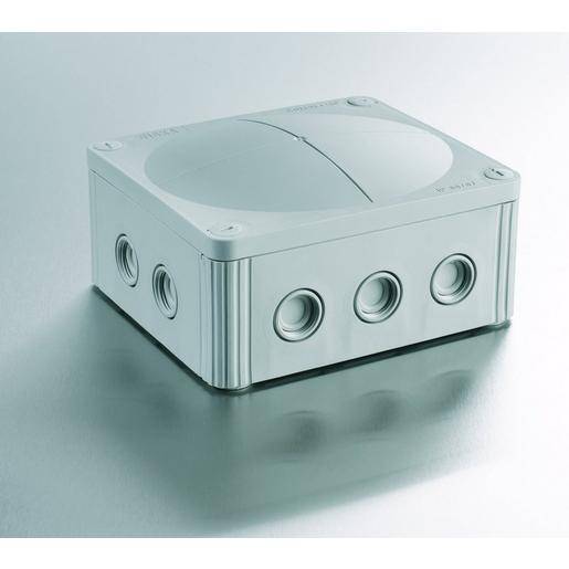 1St. FR-Kabelabzweigkasten IP66/67 160x140x81 mm, mit Klemmeinsatz 5 pol. 10mm² RAL7035
