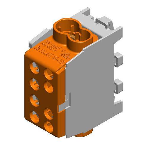1St. HLAK 35-1/2 M2 Braun minimodulare Hauptleitungs-Abzweigklemme HLAK 35-1/2 M2 Braun