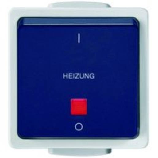 1St. Heizungsnotschalter FR AP IP54 10A 250V hellgraustahlblau