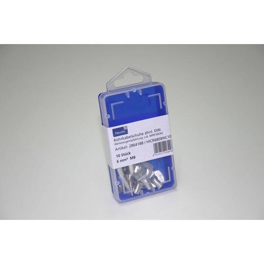 1Pk = 10 Stück Rohrkabelschuh 6 mm² M8 verzinnt