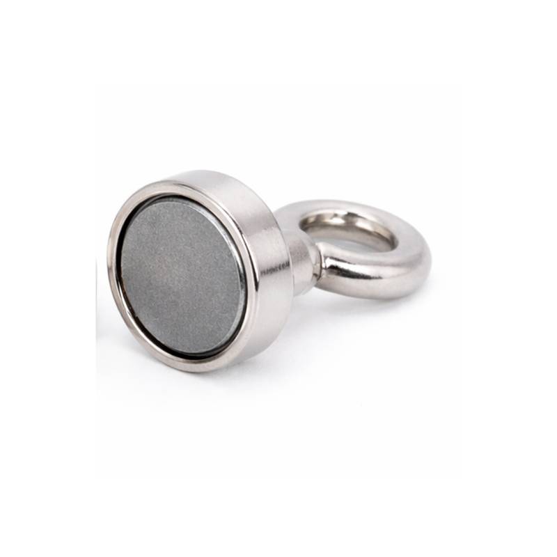 8 Stück Neodym Topfmagnet mit Öse Ø20 mm M4 – Haltekraft ca. 13 kg – vernickelt