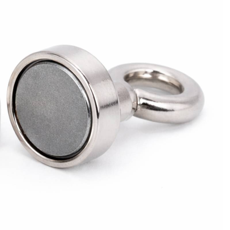 20 Stück Neodym Topfmagnet mit Öse Ø32 mm M6 – Haltekraft ca. 36 kg – vernickelt