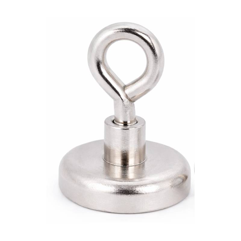 20 Stück Neodym Topfmagnet mit Öse Ø32 mm M6 – Haltekraft ca. 36 kg – vernickelt
