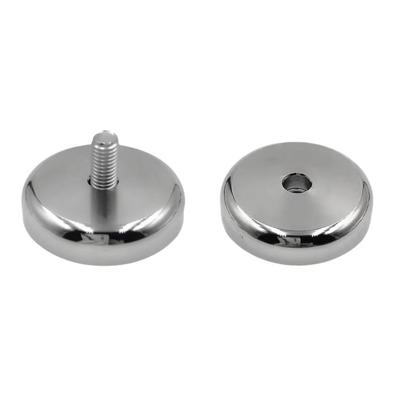 10 Stück Neodym Topfmagnet Ø40 mm M6 – Haltekraft ca. 52 kg – vernickelt
