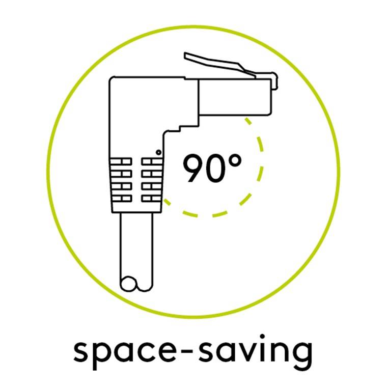 Goobay 51537 CAT 6A Patchkabel 1x 90° gewinkelt, U/UTP, weiß, 2 m - Kupferkaschierter Aluminiumleiter (CCA), Rastnase oben