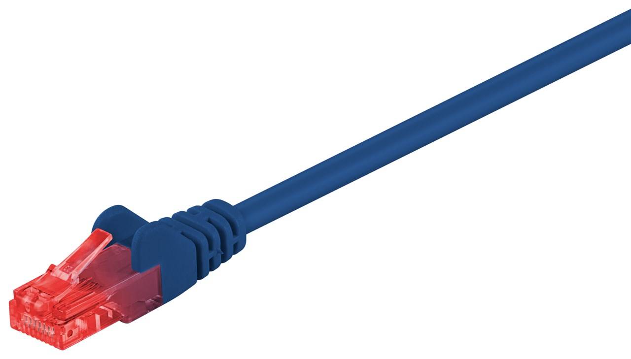 10x Goobay 68402 CAT 6 Patchkabel, U/UTP, blau, 20 m - Kupferkaschierter Aluminiumleiter (CCA)