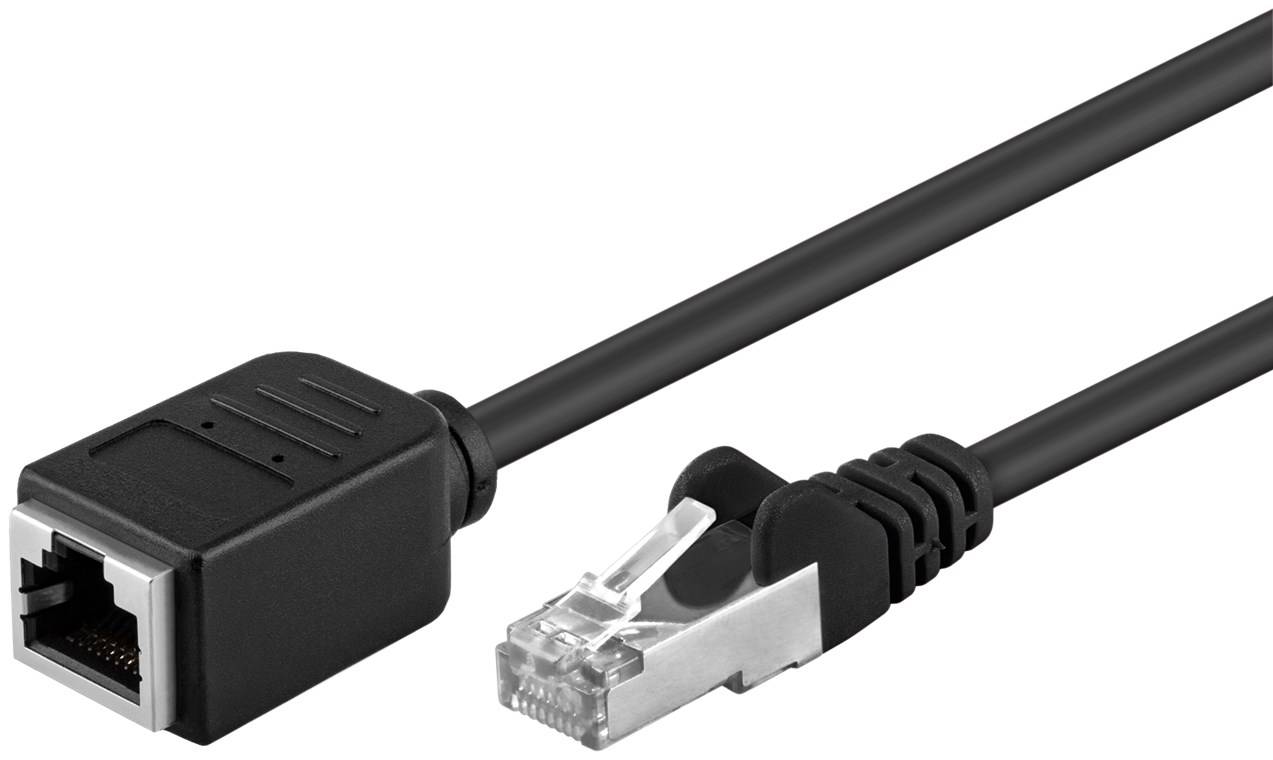 20x Goobay 73390 CAT 5e Verlängerungskabel, F/UTP, schwarz, 15 m, 15 m - Kupferleiter (CU), RJ45-Stecker (8P8C) > RJ45-Buchse (8P8C)