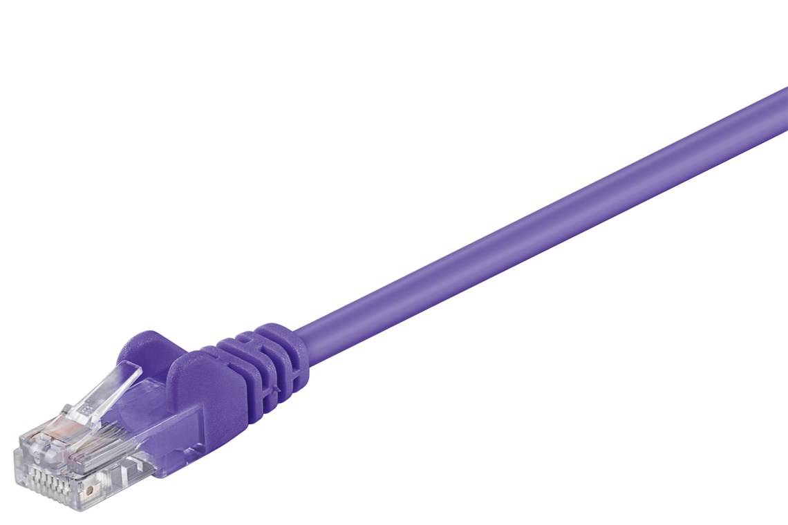 90x Goobay 95240 CAT 5e Patchkabel, U/UTP, violett, 5 m - Kupferkaschierter Aluminiumleiter (CCA)