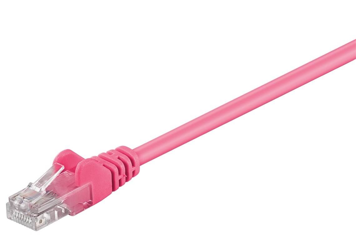 60x Goobay 95220 CAT 5e Patchkabel, U/UTP, magenta, 10 m - Kupferkaschierter Aluminiumleiter (CCA)