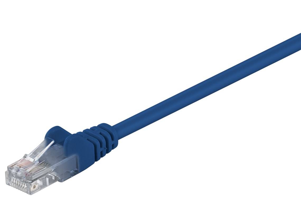 250x Goobay 95554 CAT 5e Patchkabel, U/UTP, blau, 1.5 m - Kupferkaschierter Aluminiumleiter (CCA)
