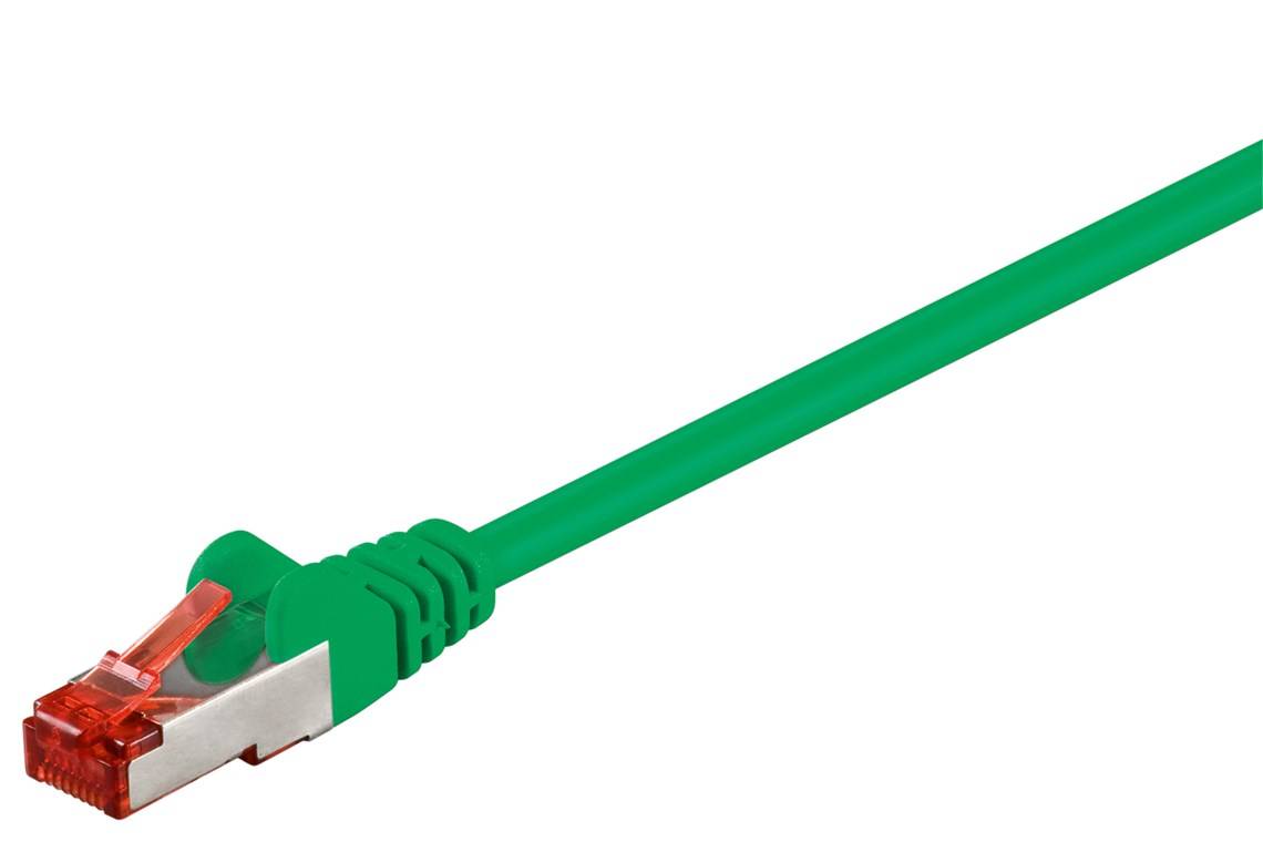 120x Goobay 95568 CAT 6 Patchkabel, S/FTP (PiMF), Grün, 1.5 m - Kupferkaschierter Aluminiumleiter (CCA)