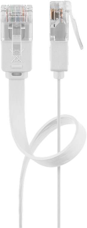 80x Goobay 95154 CAT 6 Flach-Patchkabel, U/UTP, weiß, 5 m - Kupferleiter (CU)