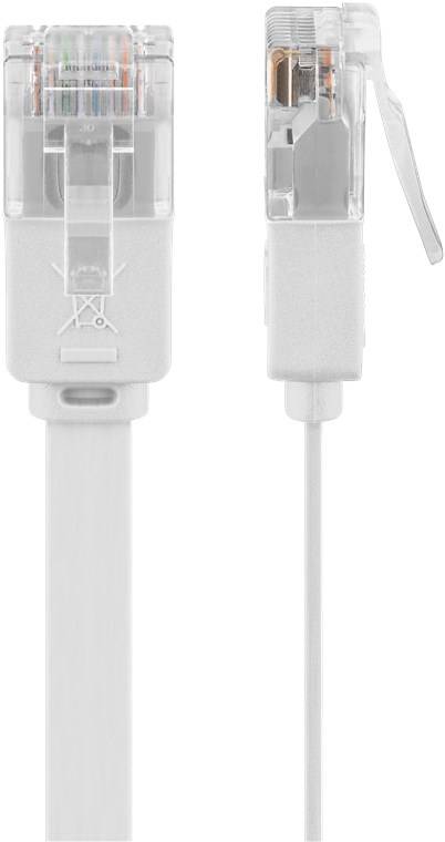 160x Goobay 95192 CAT 6 Flach-Patchkabel, U/UTP, weiß, 1.5 m - Kupferleiter (CU)