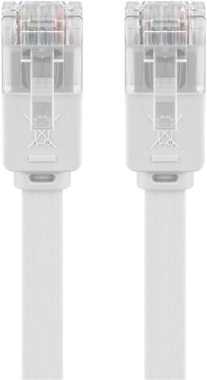 160x Goobay 95192 CAT 6 Flach-Patchkabel, U/UTP, weiß, 1.5 m - Kupferleiter (CU)