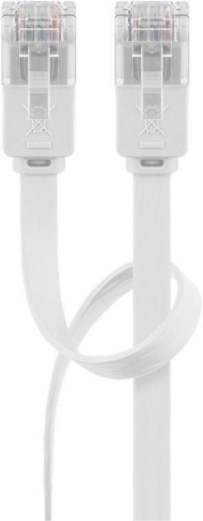 30x Goobay 95157 CAT 6 Flach-Patchkabel, U/UTP, weiß, 15 m - Kupferleiter (CU)
