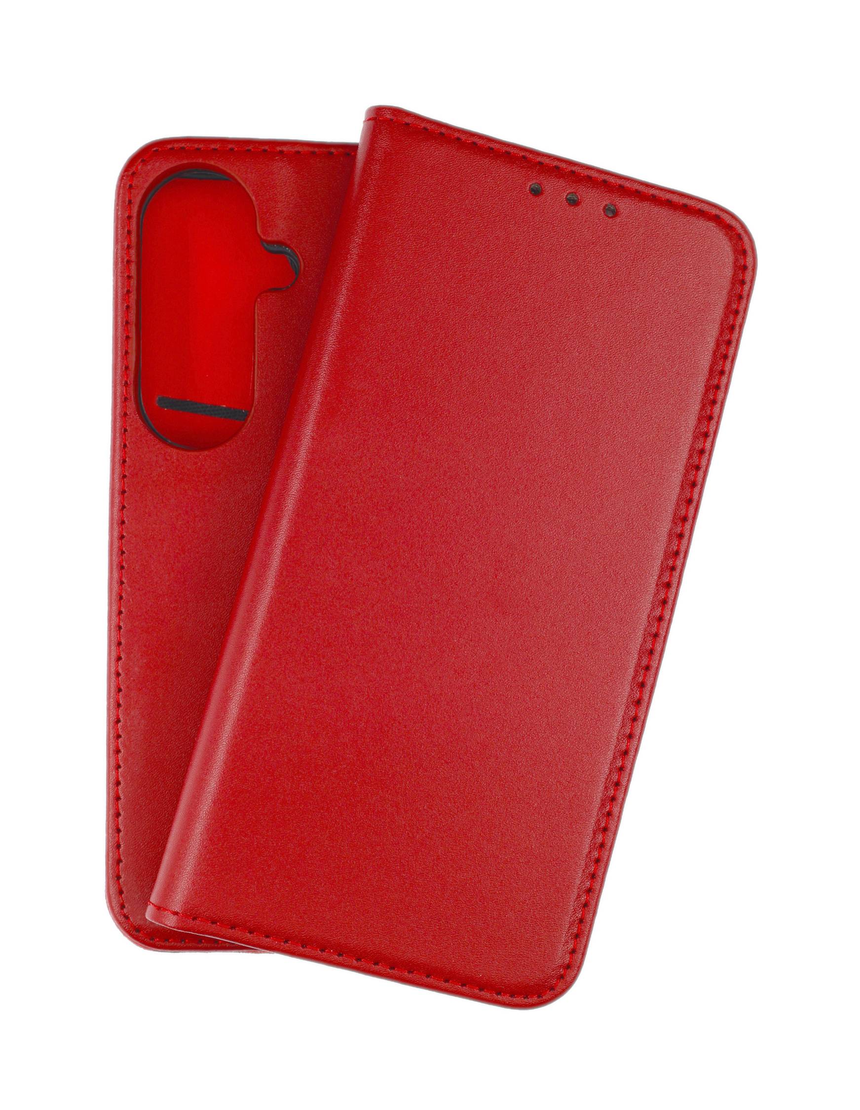 JAMCOVER Echt Leder Bookcover Weinrot für Samsung Galaxy S26 5G